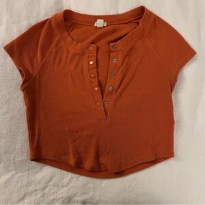Garage Rust Button-Up Crop Top